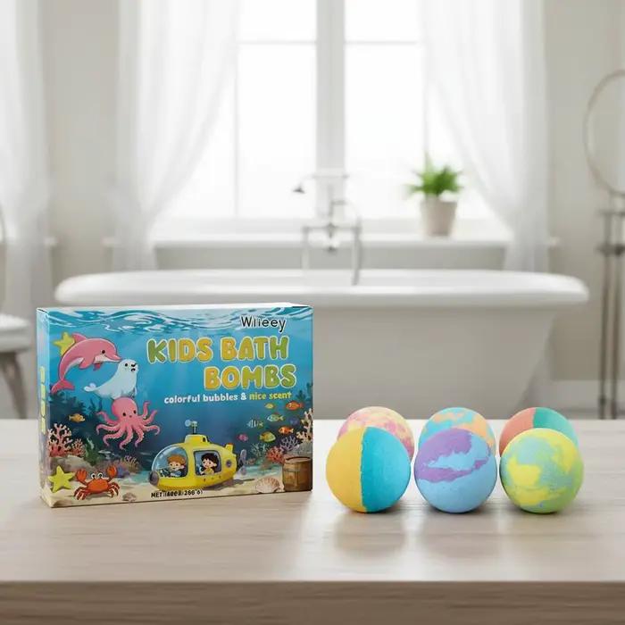 Bombes de bain colorées pour enfants, boules effervescentes colorées pour le bain, coffret cadeau pour enfants, divertissement dans la baignoire, cadeau de vacances relaxant, jouets pour enfants et to