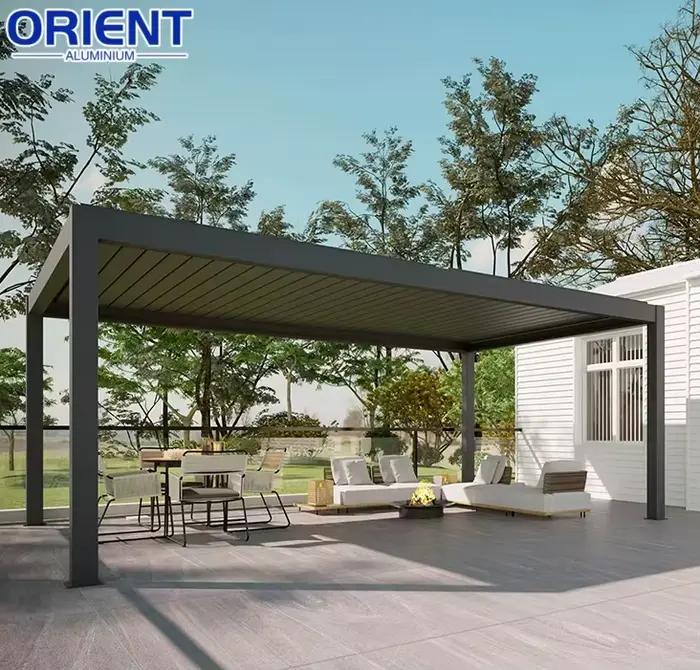 Pergola extérieure à lames orientables, en alliage d'aluminium 3x3m/3x4m/4x4m, auvent de pergola en aluminium, gazebo de patio imperméable, parasol de jardin moderne
