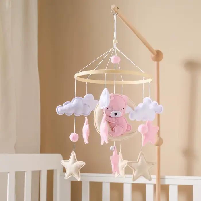 Berceau Mobile hochet bébé lit en bois cloche