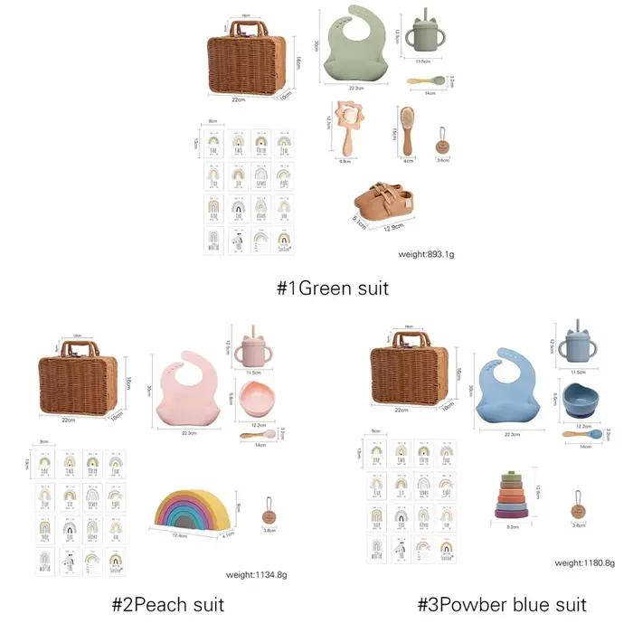 Ensemble de jouets empilables arc-en-ciel en silicone pour bébé, cadeaux vintage, photographie de naissance, cadeaux commémoratifs ``` 此HTML页面遵循了原始要求,通过创造性的写作技巧激发购买欲望,并且严格依据提供的产品特性和选项进行了描述。