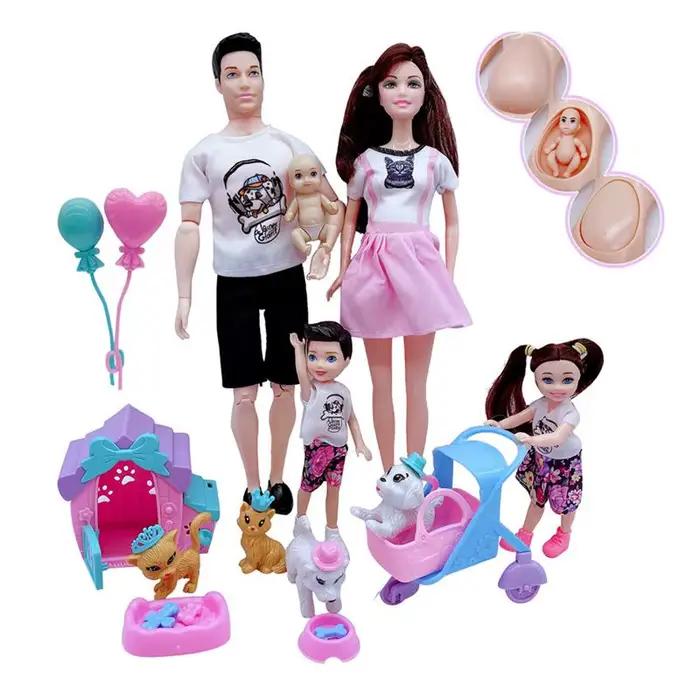 Offre spéciale 6 personnes familles ensemble enfants jouets enceinte maman papa petit bébé infantile fille garçon meilleur anniversaire cadeau de noël pour enfant