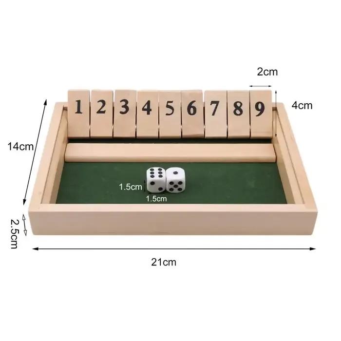 Flaps mathématiques en bois pour 2 à 4 joueurs et boîte de dés