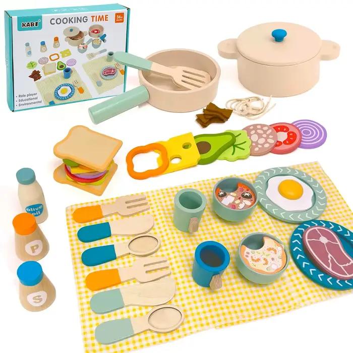 Ensemble de jeu de cuisine en bois