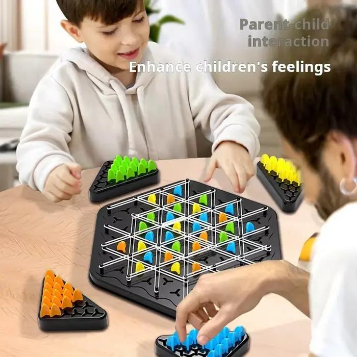 Jeu d'échecs Triangle à chaîne jeu d'élastique interactif éducatif pour adultes occasions spéciales fêtes familiales moments magiques