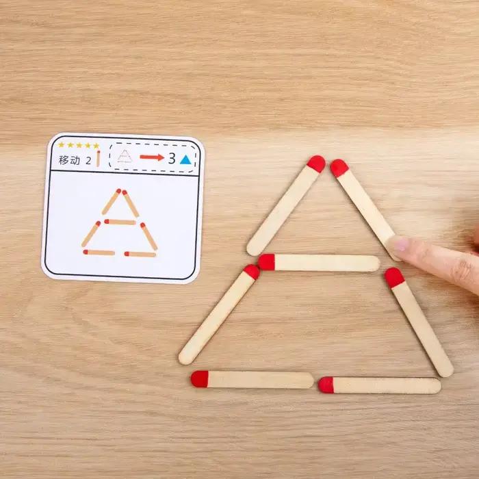 Montessori Matches Puzzles Jeu Jouets en Bois pour Enfants