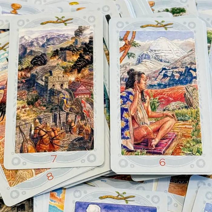 Version russe : Jeu de cartes de tarot des lieux sacrés (78 cartes) pour divination et prédiction