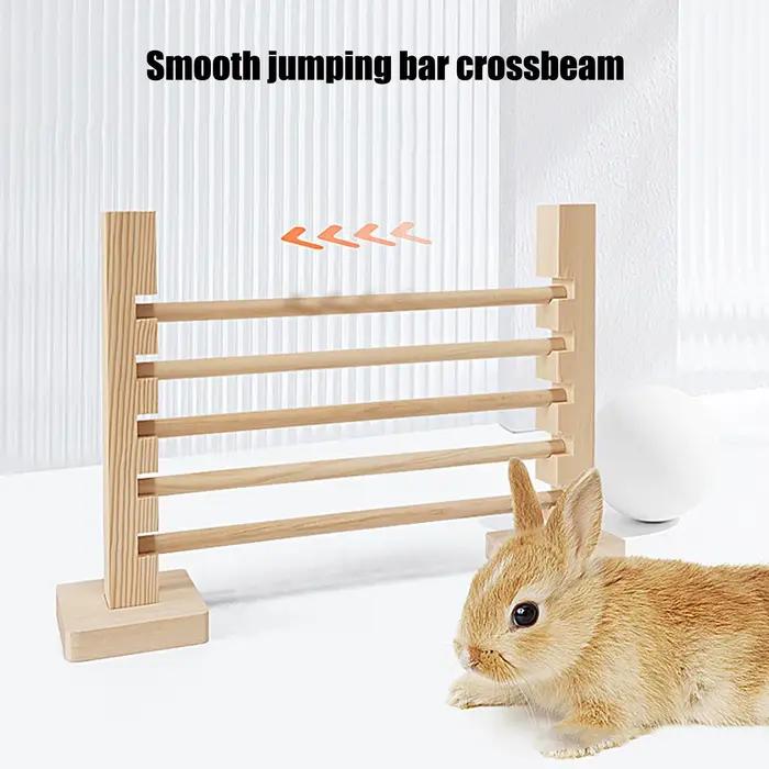 Barre de saut en bois pour lapin, obstacle d'entraînement réglable en hauteur, jouet pour petits animaux, jeux d'entraînement pour habitat animalier