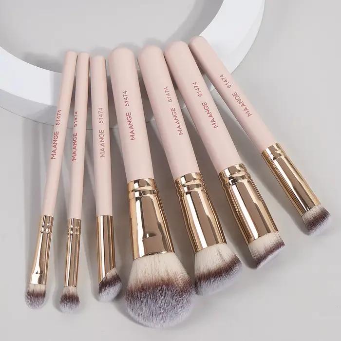 MAANGE 7 pièces/ensemble pinceaux de maquillage pour fond de teint cosmétique poudre correcteur Blush brosse mélange poils doux outils de beauté