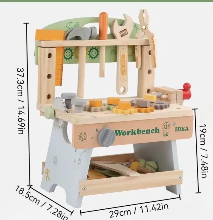 Banc à outils en bois, Simulation de bricolage multifonctionnel pour enfants