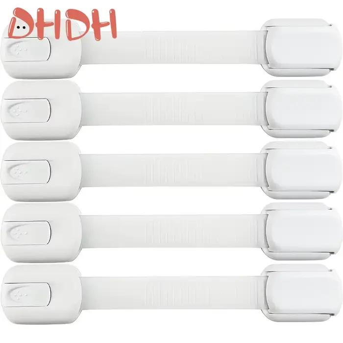 Serrure de sécurité pour enfants DHDH en plastique de qualité sécurité pour armoires tiroirs toilettes et réfrigérateur adaptable de 0 à 6 mois jusqu'à 4-6 ans en blanc bleu gris rouge noir et vert