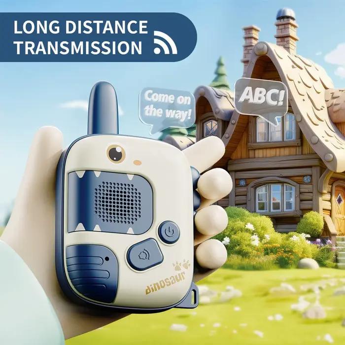 Talkie-walkie portable pour enfants, jouet longue Distance, Transmission sans fil, téléavertisseur, dessin animé, cadeaux de noël, 2 pièces/ensemble