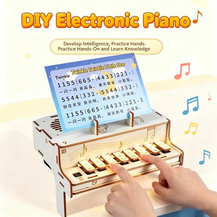 Boîte à musique piano électrique créative et amusante STEAM DIY