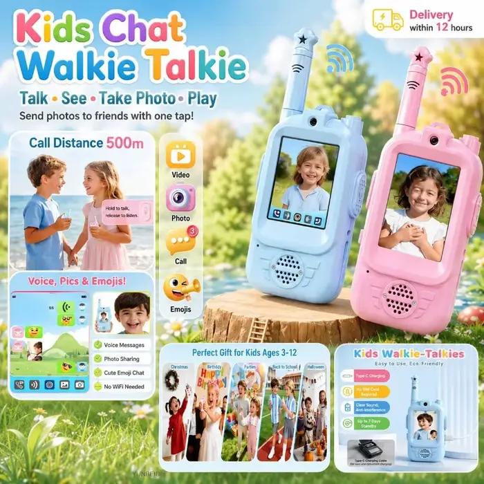 2 Talkies-walkies vidéo HD pour enfants