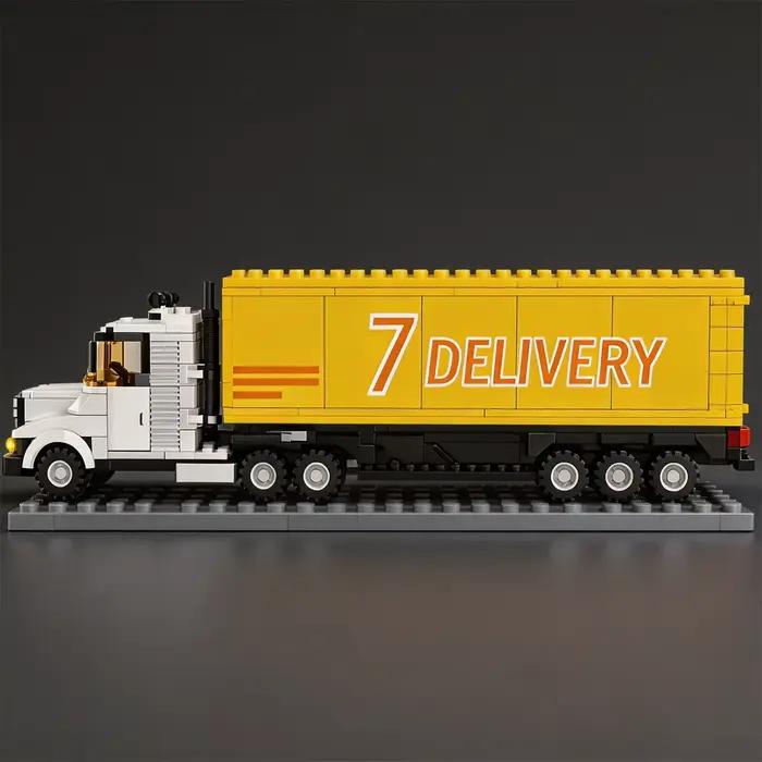 City Series Yellow Big Truck Building Blocks : Camion de fret et modèle de transport lourd - Jouet éducatif