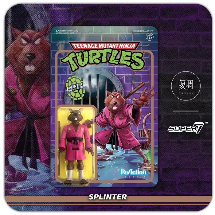 En stock Super7 Teenage Mutant Ninja Turtles Figurines en boîte avec carte Série 2 Splinter