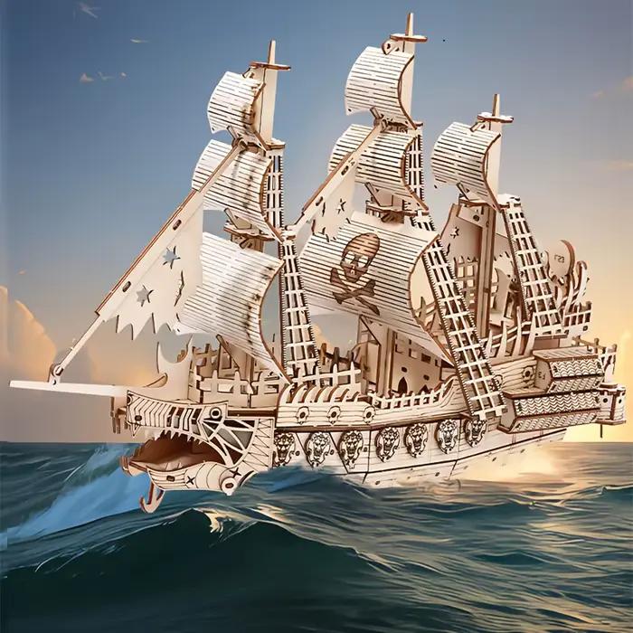 Puzzle stéréo 3D modèle de bateau pirate néerlandais Puzzle en bois