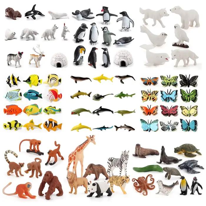 Ensemble de Figurines d'animaux en plastique de Simulation