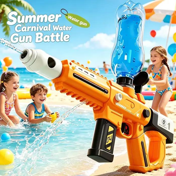 Nouveauté 2026 Pistolet à eau électrique à pulvérisation rapide, jouet d'été pour enfants, pour les jeux de plein air à la plage, pistolet de combat fantaisie, pour garçons, enfants et adultes
