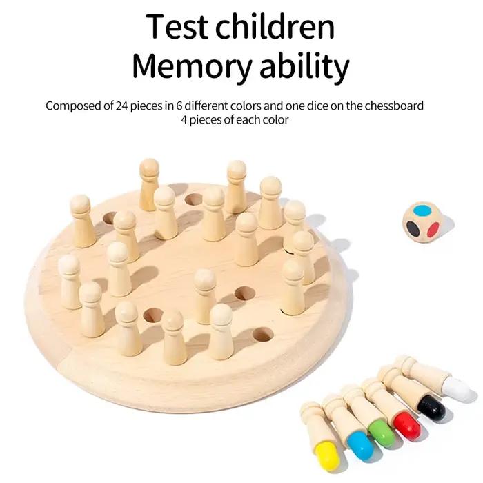 Échiquier en Bois, Jeu d'Échecs de Mémoire