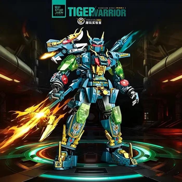 Ensemble de blocs de construction transformables Dragon Azure Mecha