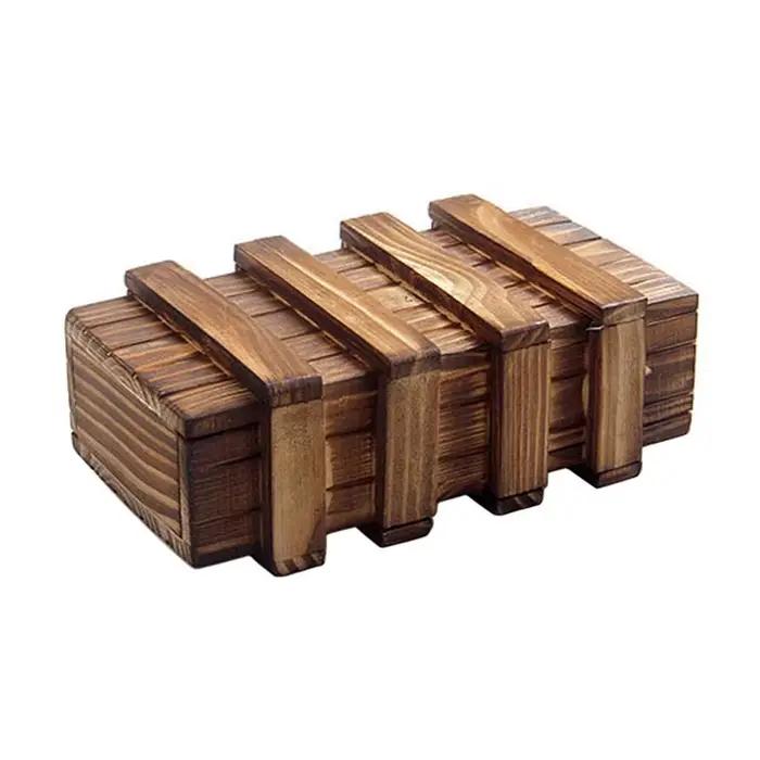 Boîte de rangement de Puzzle en bois Vintage