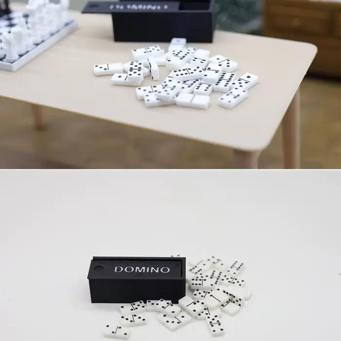 1 ensemble 1:12 maison de poupée Miniature dominos modèle Dot dominos jeu de société construction apprentissage jouet éducatif
