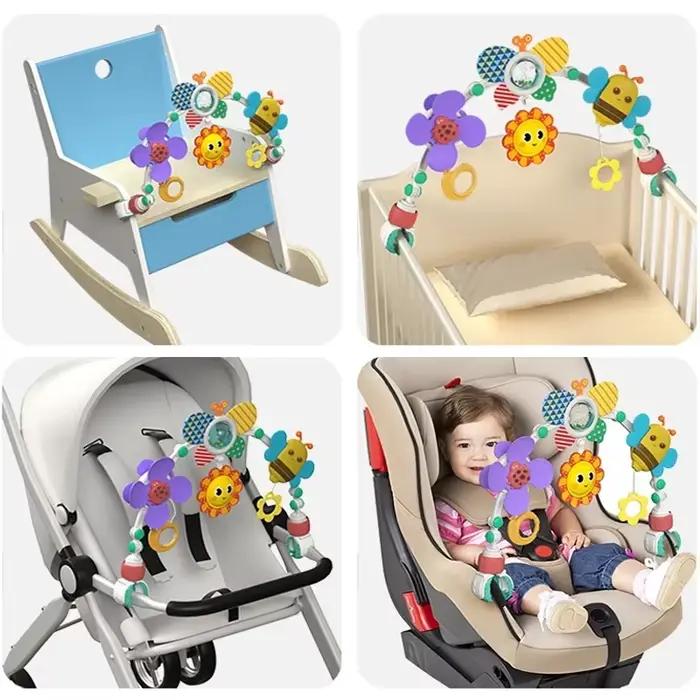 Arc Magique de Macroupta Jouet d'Activité Sensoriel pour Bébé Plastique ABS Dessin Animé pour Poussette et Siège de Voiture Occasions Spéciales Nouveau Né à 24 Mois