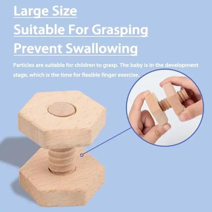 Écrous blocs en bois bébé Montessori jouets motricité Fine jeux sensoriels vis géométriques forme correspondant