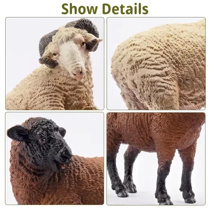 8 pièces Simulation mouton ferme modèle Animal jouet Mini merino