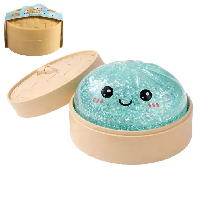 Nouveau Jouet Sensoriel Anti-Stress Squishy en Forme de Dumpling Pailleté avec Boîte