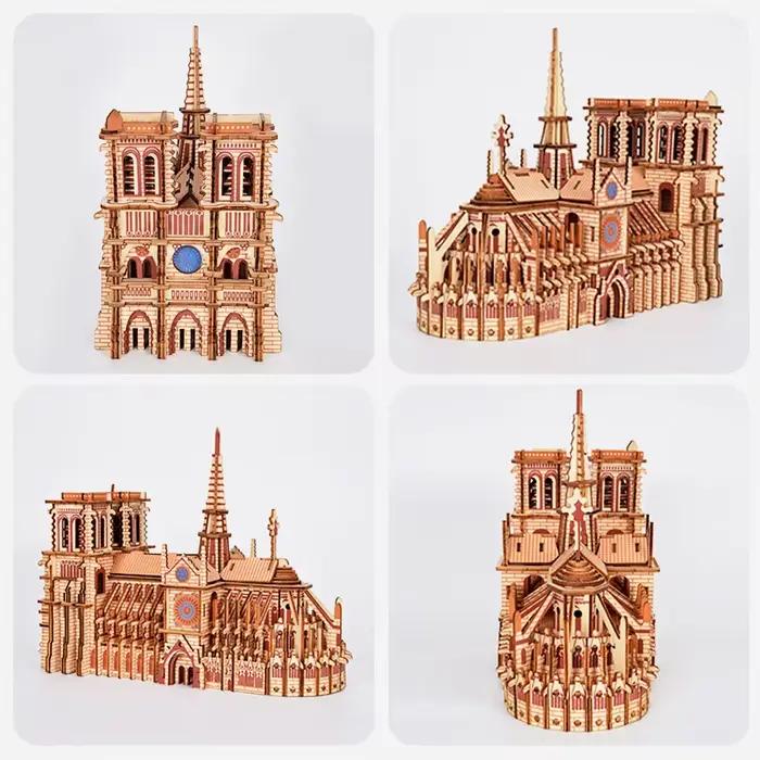 Puzzle 3D Cathédrale Notre-Dame En Bois Pour Enfants Construction Jeux Éducative Occasions Spéciales