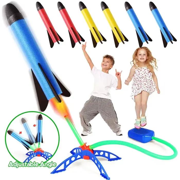 Pompe à pied de fusée d'extérieur pour enfants, pressage d'air en plein Air, combinaison de fusée, sauts, jeu de lanceur de fusée alimenté par Air, jouet pour enfants, cadeaux