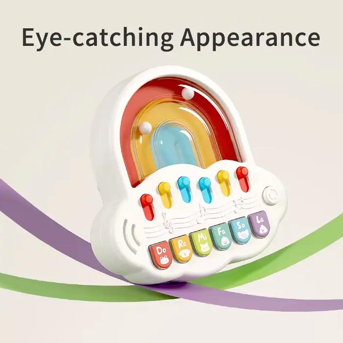 Clavier électronique lumineux arc-en-ciel pour enfants avec divertissement multi-modes