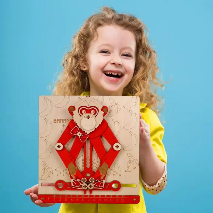 Puzzle 3D en bois Science et éducation poutre singe jouet éducatif en bois