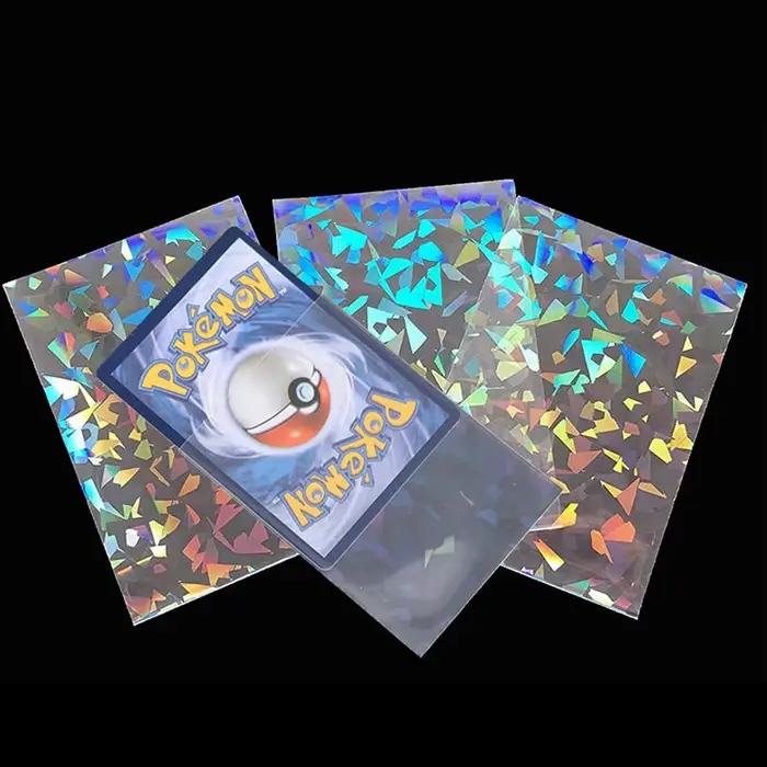 50pcs doux commerce Laser carte Film manchon Transparent 66*91mm Pokemon TCG jeu protecteur dossier Yugioh Baseball cart