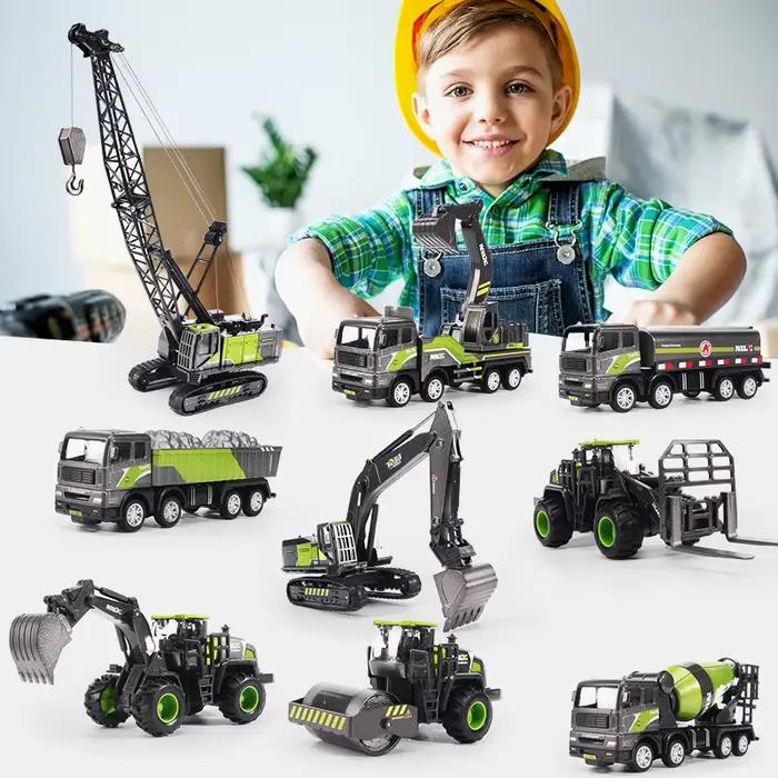 1/50 modèle voiture Bulldozer camion pelle grue chariot élévateur Construction ingénierie véhicule jouets pour garçons