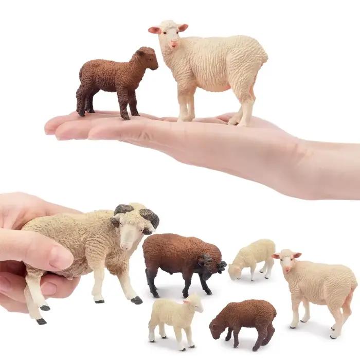 8 pièces Simulation mouton ferme modèle Animal jouet Mini merino
