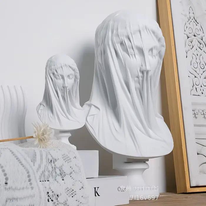 Statue de déesse grecque, buste de dame voilée, cadeaux classiques de la mythologie romaine, Sculpture de jeune fille, décorations d'étagère de bureau pour salon de maison