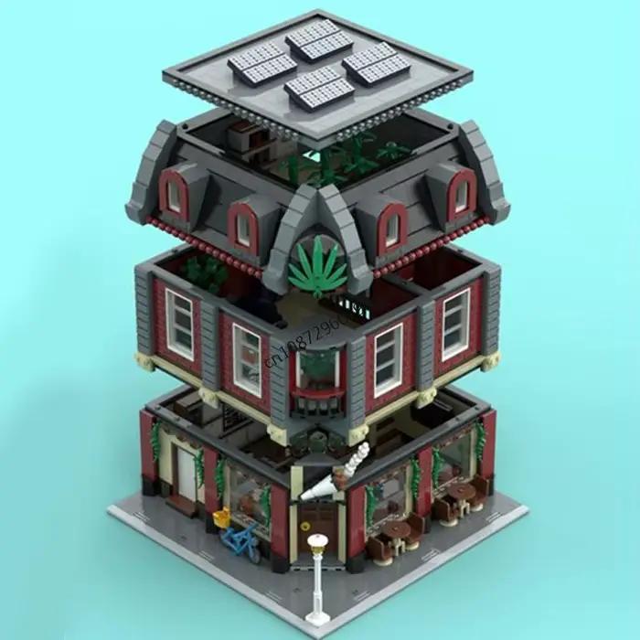 3113 pièces vente chaude City Street View MOC Amsterdam café coin modèle bricolage idées créatives enfant jouet assemblage Puzzle cadeau