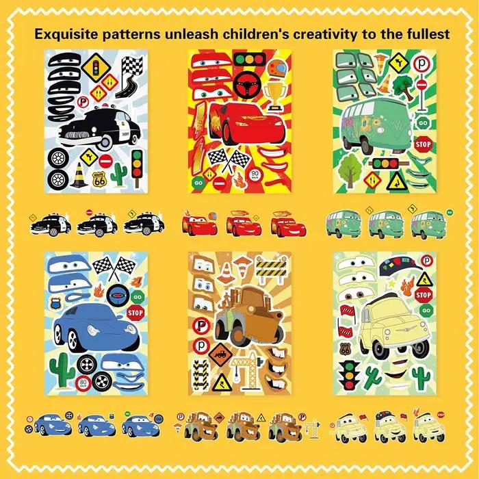 Autocollants puzzle de dessin animé Disney Cars Lightning McQueen