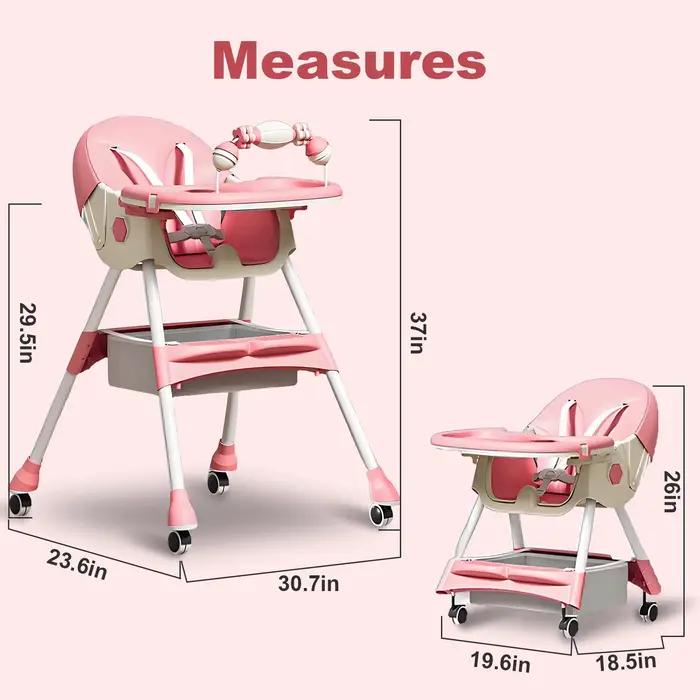 Chaise haute pliable 4 en 1 pour bébé