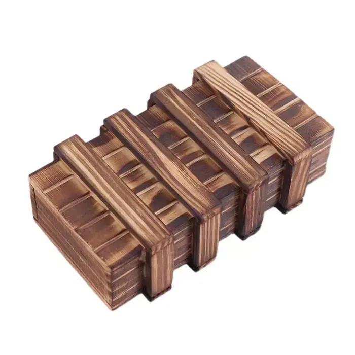 Boîte de rangement de Puzzle en bois Vintage