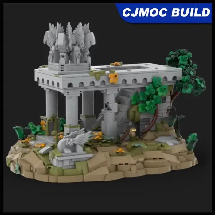 1620 pièces Blocs de construction MOC Modèle de ruine antique du sommet de la colline d'Amon-Hen Briques d'assemblage DIY Jouet créatif pour exposition sur bureau