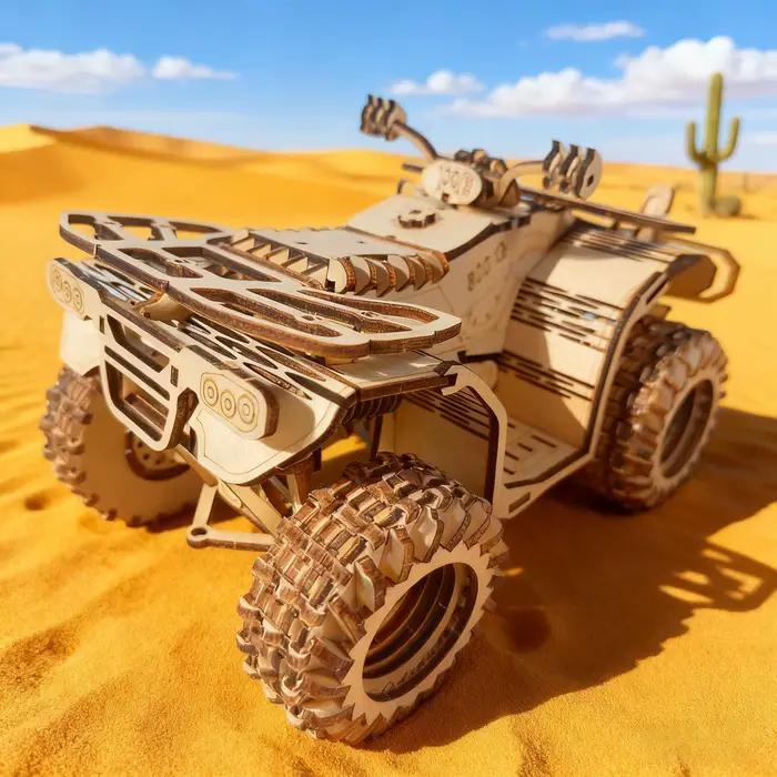 Moto de plage en bois, modèle de Puzzle 3D