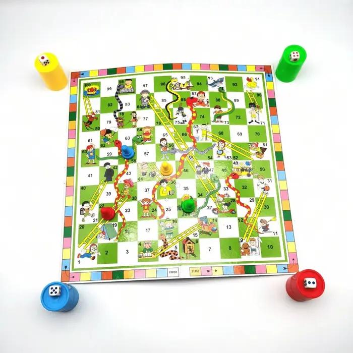 Jeu de société familial 2-en-1 Serpent et l'Échelle + Ludo