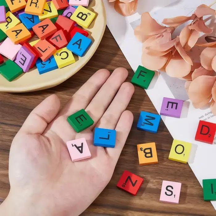 Jeu de société en bois DIY 100 pièces lettres anglaises puzzle sous-verres personnalisés création pour enfants et adultes occasions spéciales