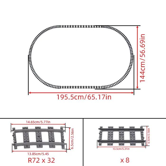 Briques de ville Train pièces de Construction flexibles chemin de fer R56 R72 R88 R104 pistes courbes ovales blocs