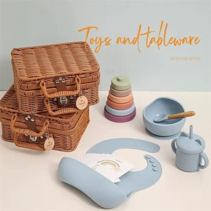 Ensemble de jouets empilables arc-en-ciel en silicone pour bébé, cadeaux vintage, photographie de naissance, cadeaux commémoratifs ``` 此HTML页面遵循了原始要求,通过创造性的写作技巧激发购买欲望,并且严格依据提供的产品特性和选项进行了描述。