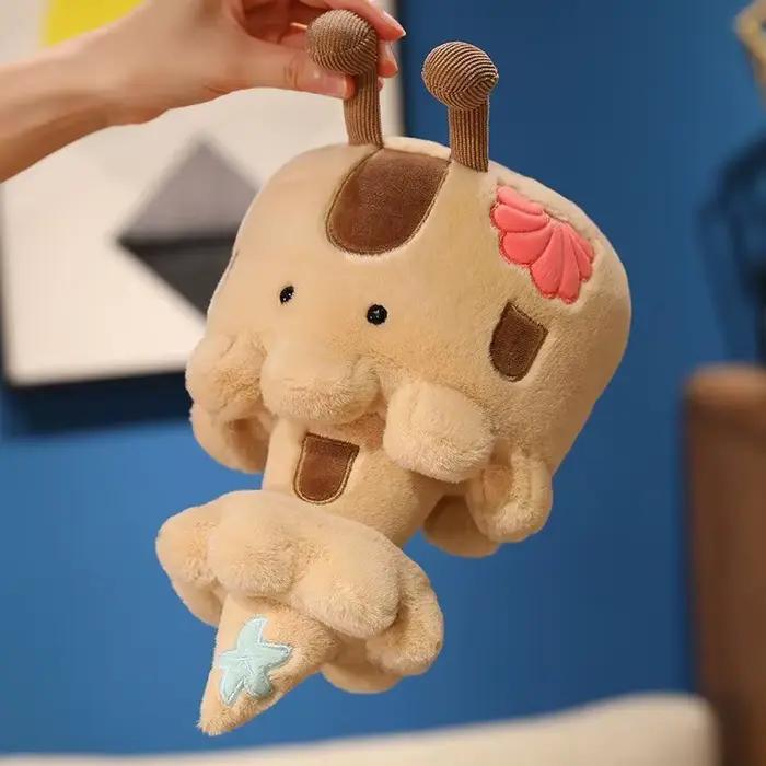 Jouet en peluche château de sable mignon, poupée en peluche douce en forme de château de dessin animé, peluche maison de plage Kawaii pour cadeau d'anniversaire, décoration intérieure créative