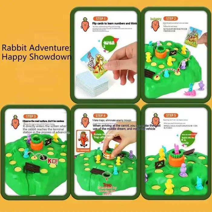 1 jeu - Table de jeu de défense avec piège à lapins en forme de carotte
